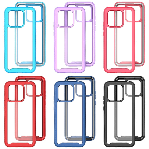 For Xiaomi Redmi 10C Starry Sky Solid Color Shockproof TPU Clear PC Phone Case(Purple)
