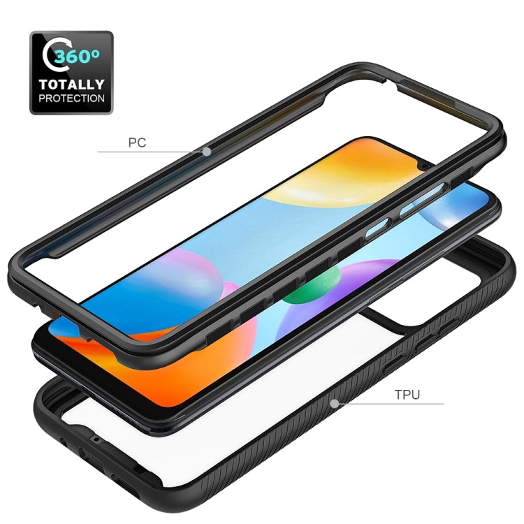 For Xiaomi Redmi 10C Starry Sky Solid Color Shockproof TPU Clear PC Phone Case(Purple)