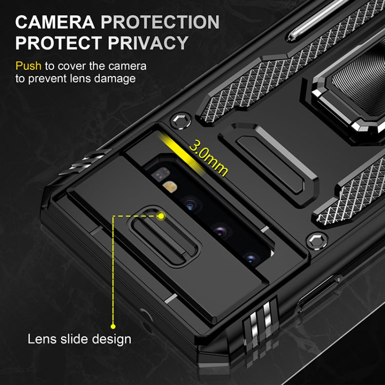 For Samsung Galaxy S10 Armor PC + TPU Camera Shield Phone Case(Black)