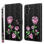 For Samsung Galaxy A14 5G 3D Painted Leather Phone Case(Rose)