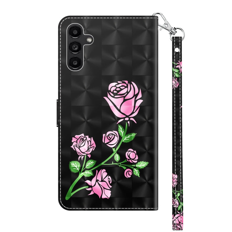 For Samsung Galaxy A14 5G 3D Painted Leather Phone Case(Rose)