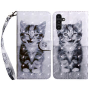 For Samsung Galaxy A14 5G 3D Painted Leather Phone Case(Smile Cat)