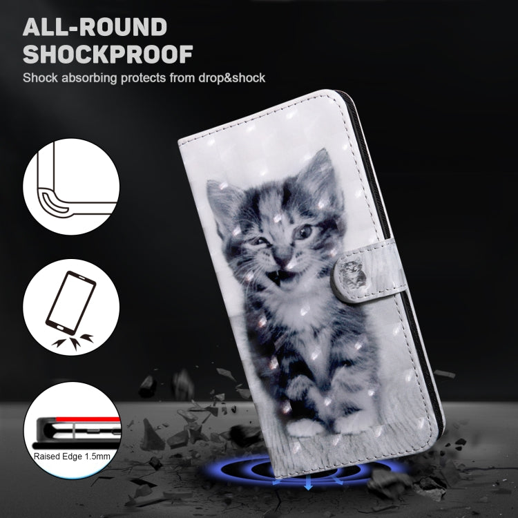 For Samsung Galaxy A14 5G 3D Painted Leather Phone Case(Smile Cat)