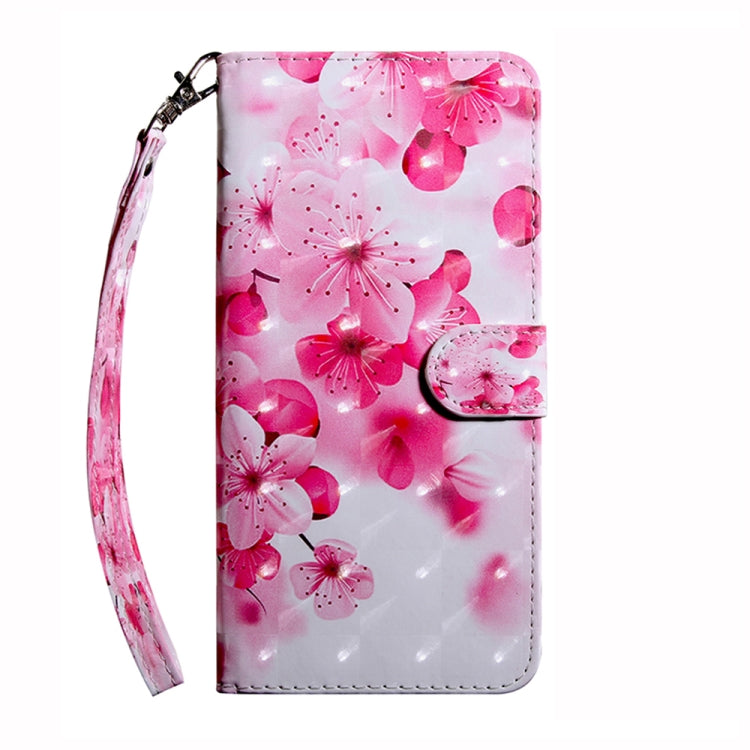 For Samsung Galaxy A04s 3D Painted Leather Phone Case(Red Flower)