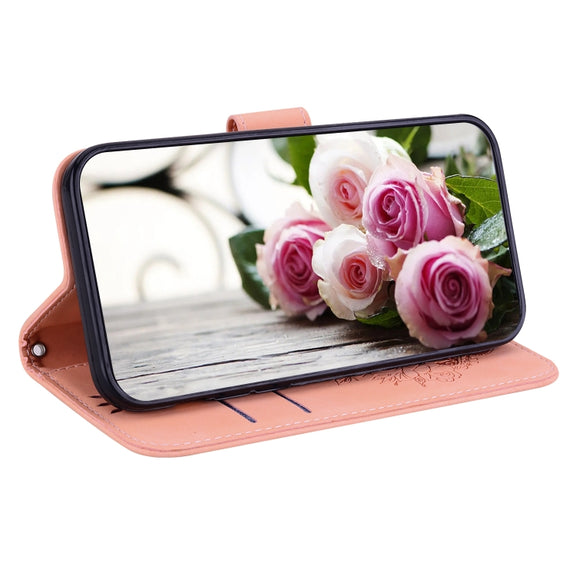 For Samsung Galaxy A14 5G Butterfly Rose Embossed Leather Phone Case(Pink)