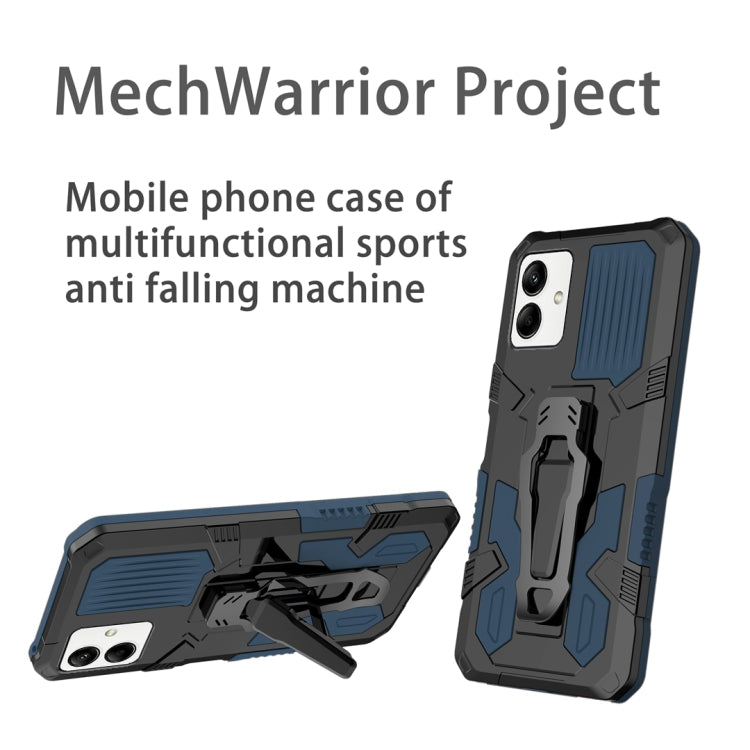 For Samsung Galaxy A04 Armor Warrior Shockproof PC + TPU Phone Case(Blue)
