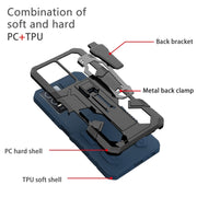 For Samsung Galaxy A04 Armor Warrior Shockproof PC + TPU Phone Case(Blue)
