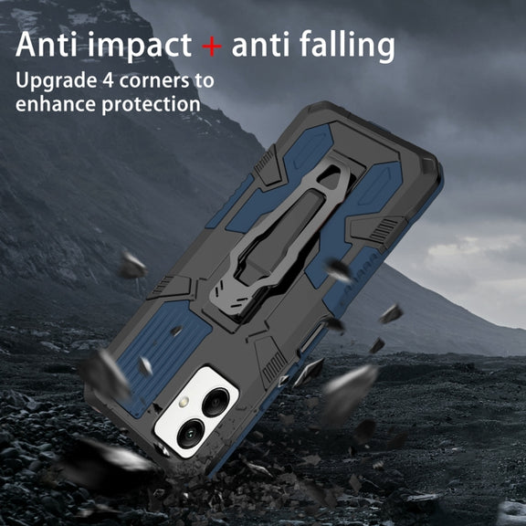 For Samsung Galaxy A04 Armor Warrior Shockproof PC + TPU Phone Case(Blue)