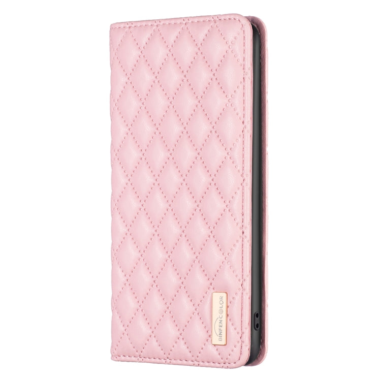 For Samsung Galaxy A73 5G Diamond Lattice Magnetic Leather Flip Phone Case(Pink)