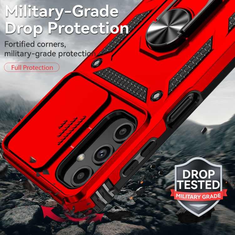 For Samsung Galaxy A14 5G Sliding Camshield Holder Phone Case(Red)