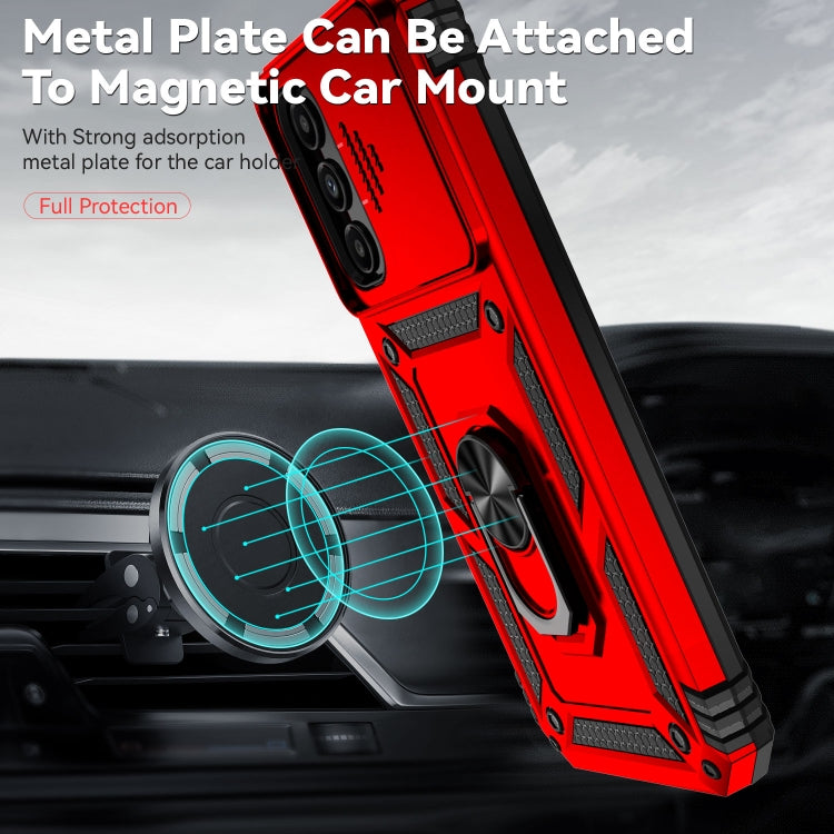 For Samsung Galaxy A14 5G Sliding Camshield Holder Phone Case(Red)