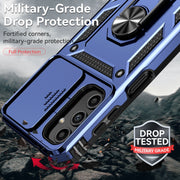 For Samsung Galaxy A14 5G Sliding Camshield Holder Phone Case(Blue)