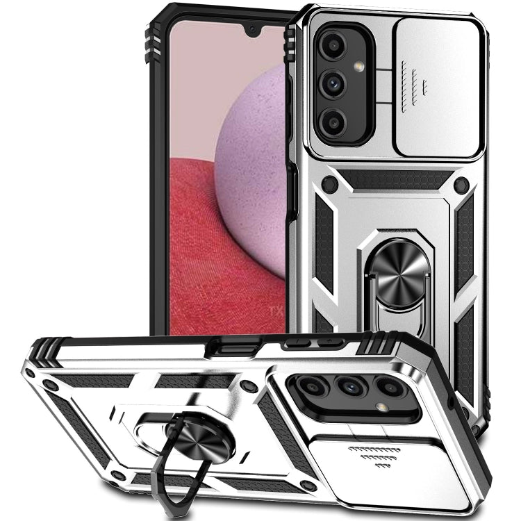 For Samsung Galaxy A14 5G Sliding Camshield Holder Phone Case(Silver)