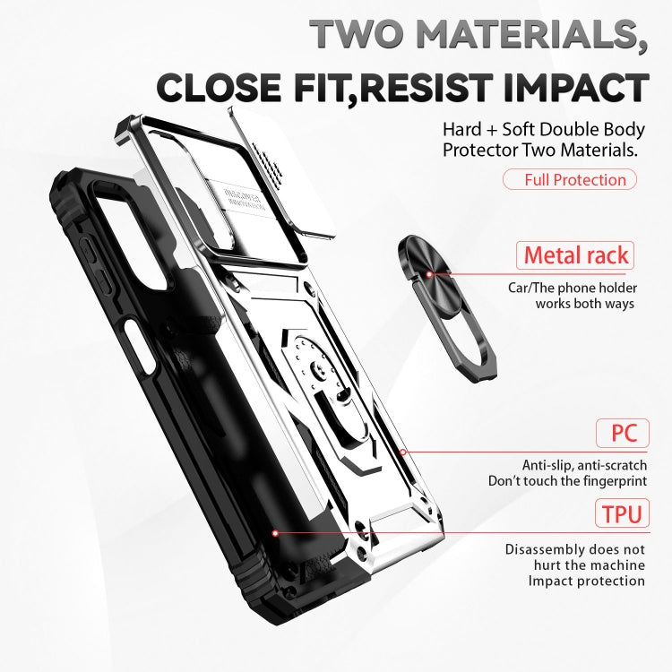 For Samsung Galaxy A14 5G Sliding Camshield Holder Phone Case(Silver)