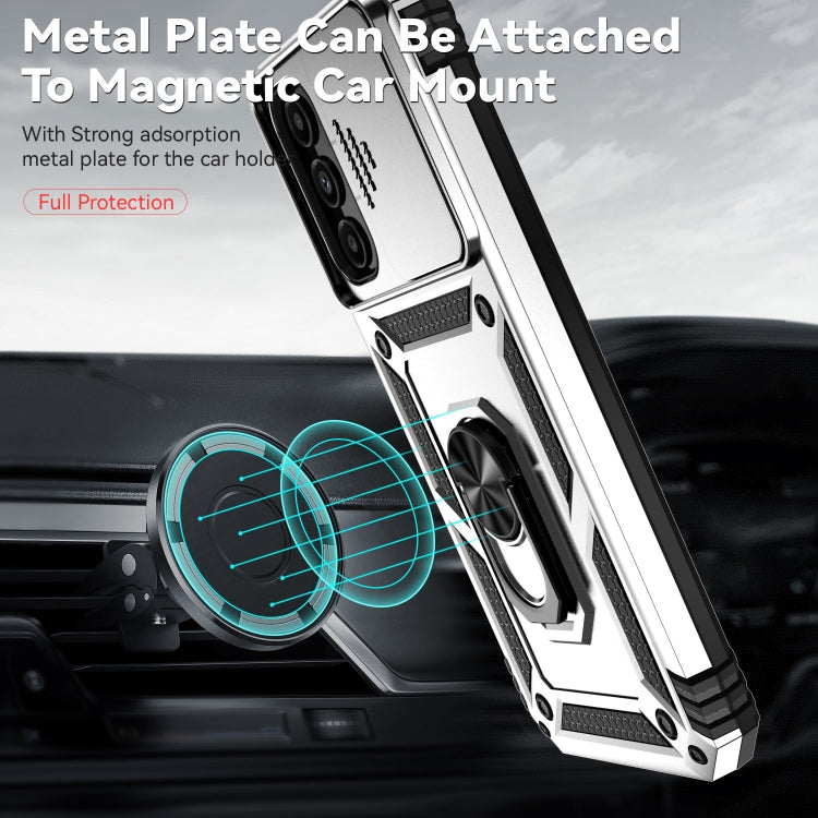 For Samsung Galaxy A14 5G Sliding Camshield Holder Phone Case(Silver)