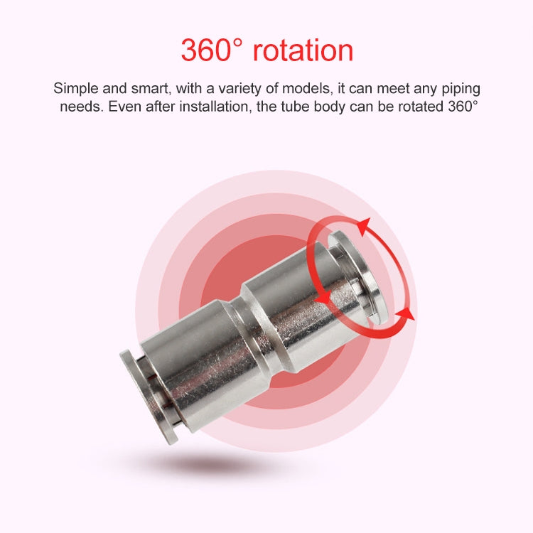 PU-8 LAIZE Nickel Plated Copper Straight Pneumatic Quick Fitting Connector