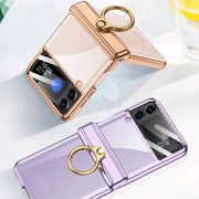 For Samsung Galaxy Z Flip4 GKK Magnetic Folding Phantom Rotary Phone Case with Ring Holder(Black)