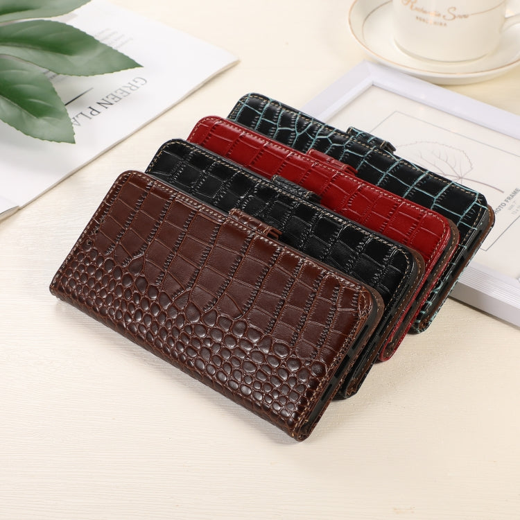 For Xiaomi Redmi A1+ Crocodile Top Layer Cowhide Leather Phone Case(Green)