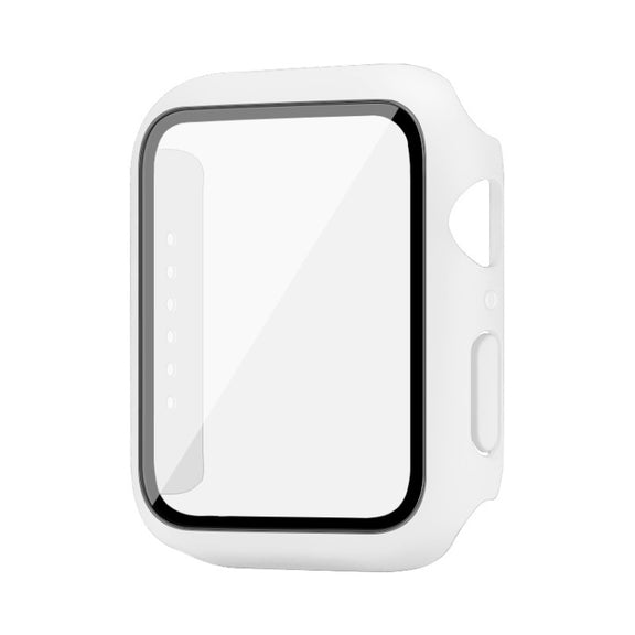 For Apple Watch SE 2023 40 mm / SE 2022 40mm imak PC Frame Case with Tempered Glass Film(White) - Watch Cases by imak