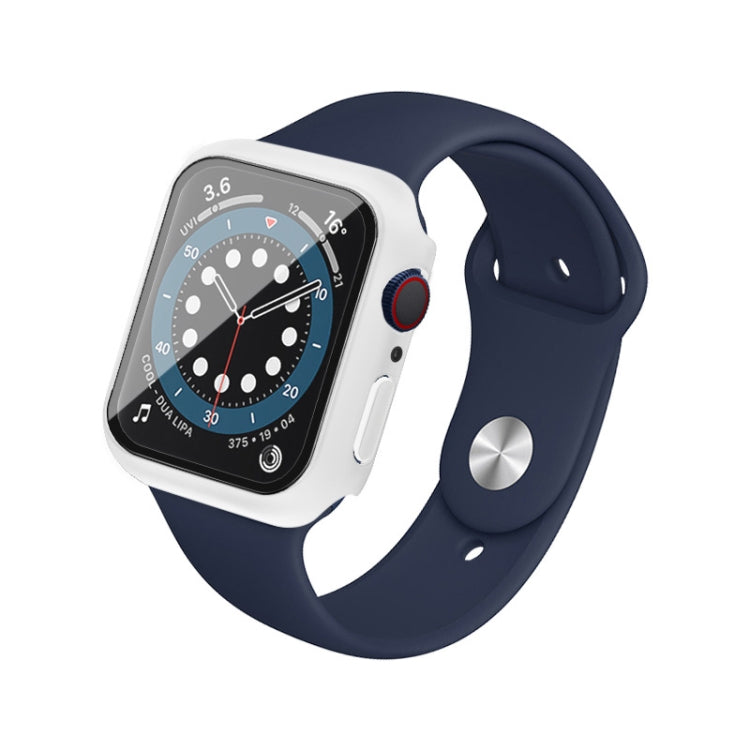 For Apple Watch SE 2023 44 mm / SE 2022 44mm imak PC Frame Case with Tempered Glass Film(White) - Watch Cases by imak