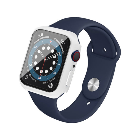 For Apple Watch SE 2023 44 mm / SE 2022 44mm imak PC Frame Case with Tempered Glass Film(White) - Watch Cases by imak