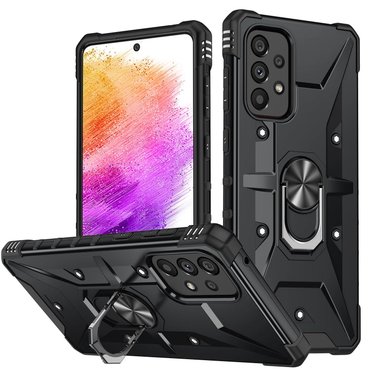 For Samsung Galaxy A13 4G / 5G / A23 Ring Holder Phone Case(Black)