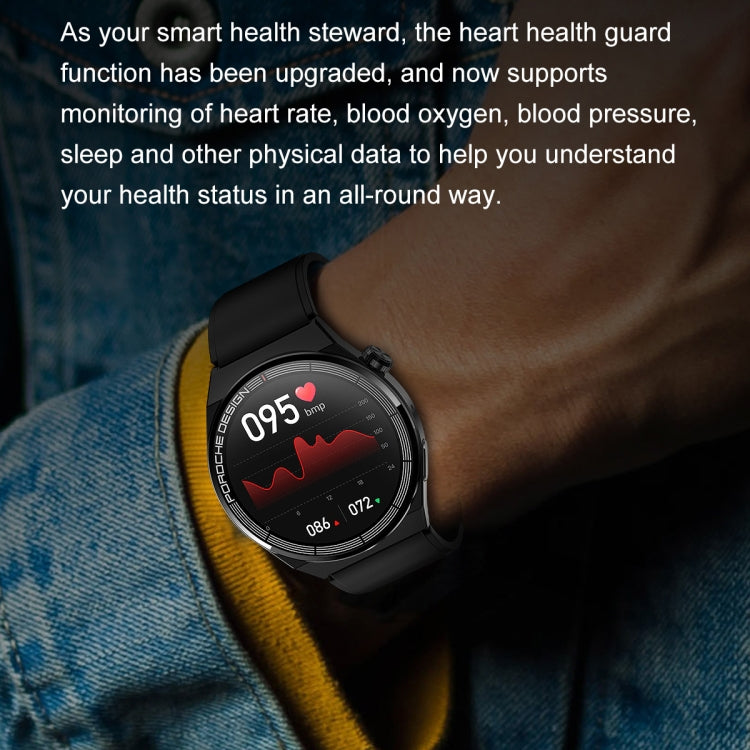 Ochstin 5HK46P 1.36 inch Round Screen Silicone Strap Smart Watch with Bluetooth Call Function(Black+Black)
