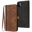 For Samsung Galaxy A22 5G Side Buckle Double Fold Hand Strap Leather Phone Case(Brown) - free shipping - PMC TechLife - Order now!