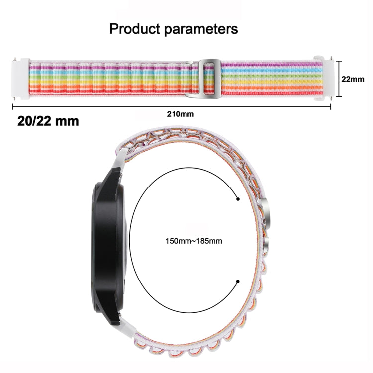 20mm Universal Nylon Loop Watch Band(Black)