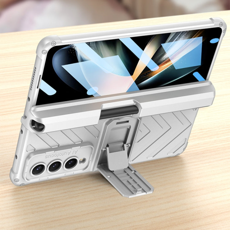 For Samsung Galaxy Z Fold4 GKK Integrated Magnetic Folding Armor Shell with Push Pen Case(Black)