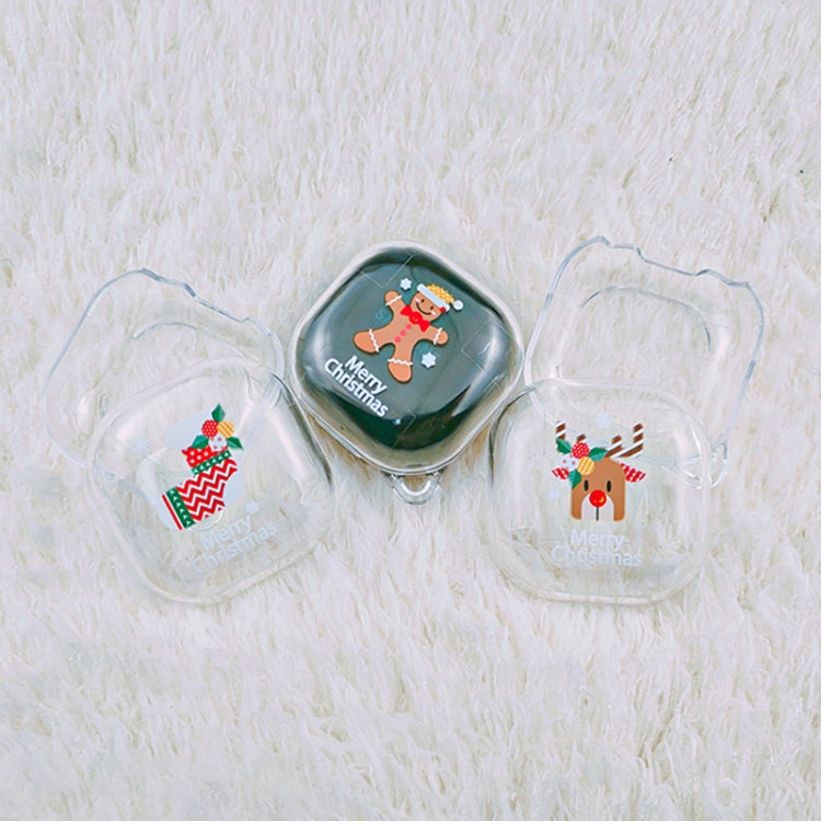 For Samsung Galaxy Buds Live Christmas Transparent TPU Earphone Case(Christmas Socks)