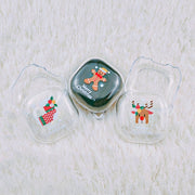For Samsung Galaxy Buds Live Christmas Transparent TPU Earphone Case(Christmas Socks)