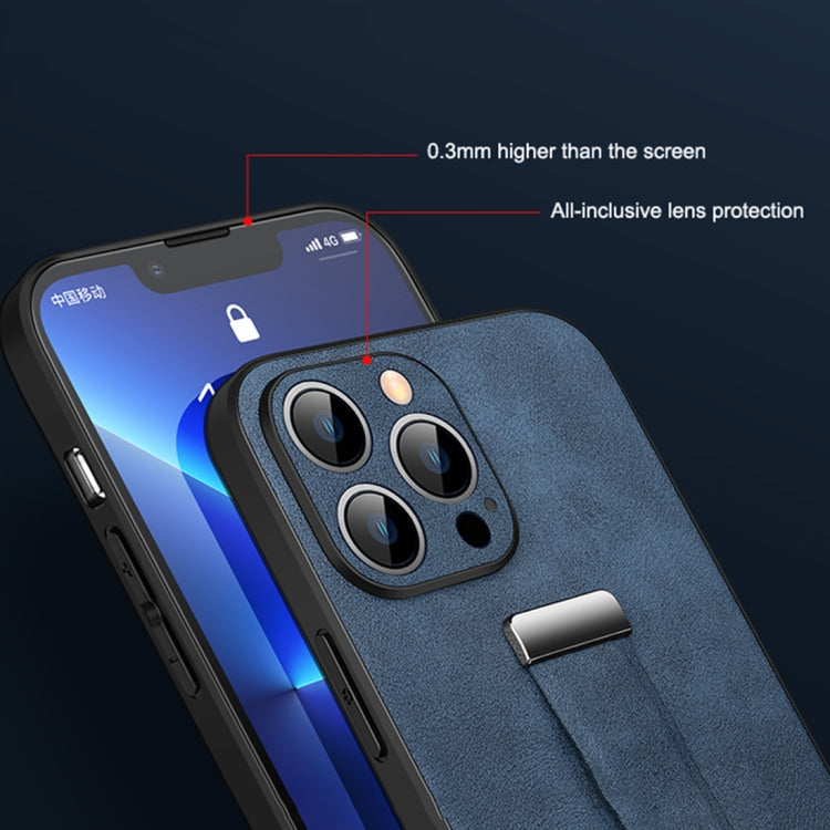 For iPhone 14 Plus SULADA Cool Series PC + Leather Texture Skin Feel Phone Case(Blue)