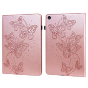 For Lenovo Tab M10 3rd Gen Embossed Butterfly Pattern Leather Tablet Case(Pink)