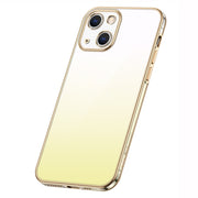 For iPhone 14 SULADA Iridescence Series Plating Transparent Gradient Phone Case(Gold)