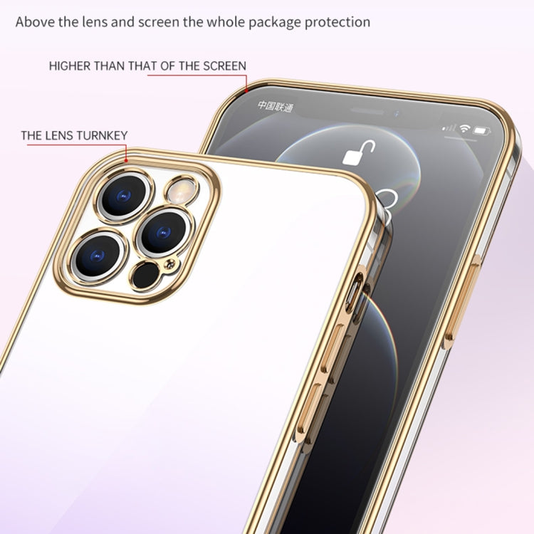 For iPhone 14 Plus SULADA Iridescence Series Plating Transparent Gradient Phone Case(Blue)