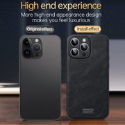 For iPhone 14 Plus SULADA Shockproof TPU + Handmade Leather Phone Case(Black)