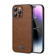 For iPhone 14 Pro Max SULADA Shockproof TPU + Handmade Leather Phone Case(Brown) - iPhone 14 Pro Max Cases by SULADA | Online Shopping South Africa | PMC TechLife