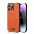 For iPhone 14 Pro Max SULADA Shockproof TPU + Handmade Leather Phone Case(Orange) - iPhone 14 Pro Max Cases by SULADA | Online Shopping South Africa | PMC TechLife | Buy Now Pay Later Mobicred