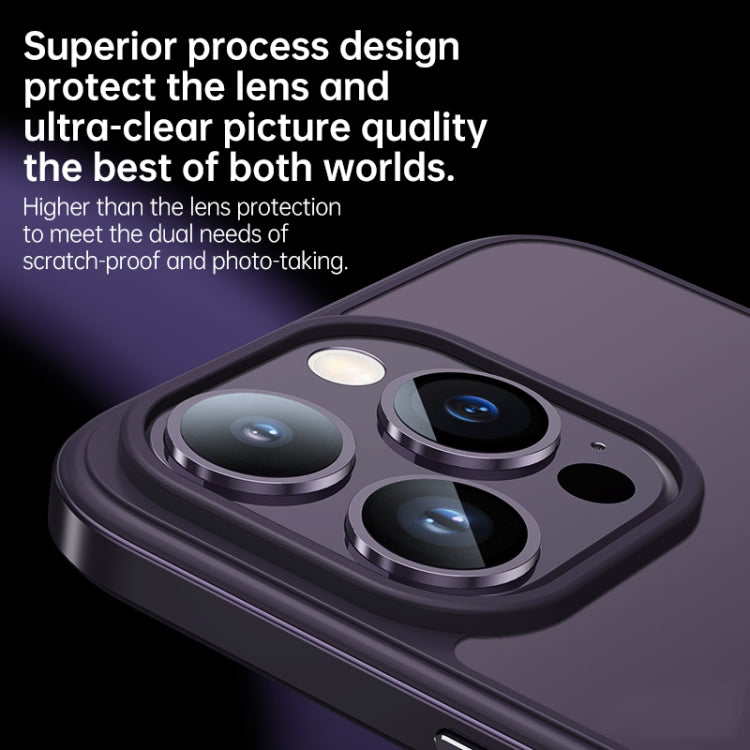 For iPhone 14 Plus SULADA Metal Frame + Nano Glass + TPU Phone Case(Dark Purple)