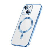 For iPhone 14 Plus SULADA Plating TPU Shockproof Phone Soft Case(Blue)