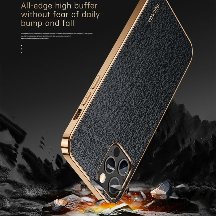 For iPhone 14 SULADA Shockproof TPU + Handmade Leather Phone Case(Borwn)