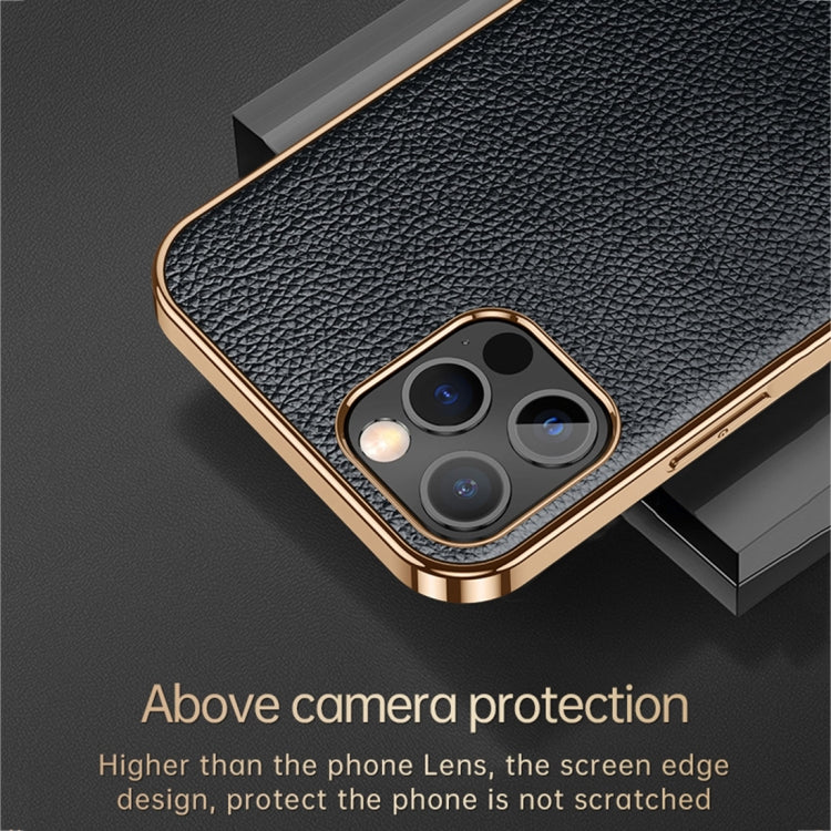For iPhone 14 SULADA Shockproof TPU + Handmade Leather Phone Case(Borwn)