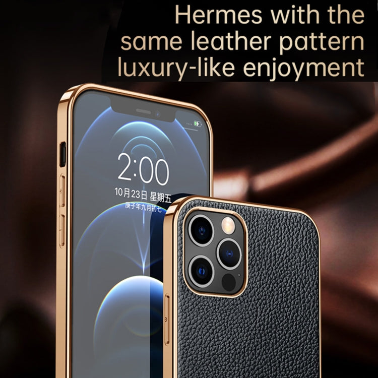 For iPhone 14 Plus SULADA Shockproof TPU + Handmade Leather Phone Case(Black)
