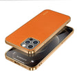 For iPhone 14 Pro SULADA Shockproof TPU + Handmade Leather Phone Case(Orange) - iPhone 14 Pro Cases by SULADA | Online Shopping South Africa | PMC TechLife | Buy Now Pay Later Mobicred