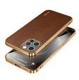 For iPhone 14 Pro Max SULADA Shockproof TPU + Handmade Leather Phone Case(Borwn) - iPhone 14 Pro Max Cases by SULADA | Online Shopping South Africa | PMC TechLife