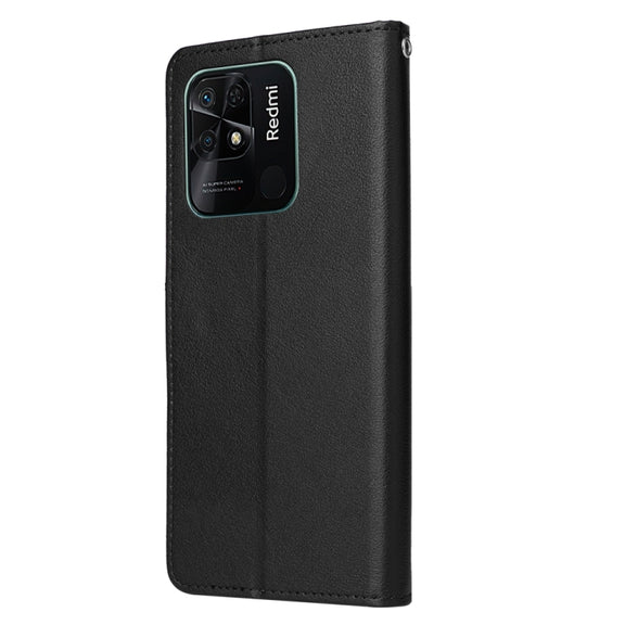 For Xiaomi Redmi 10C Multifunctional Horizontal Flip Leather Case with Three Card Slot(Black)