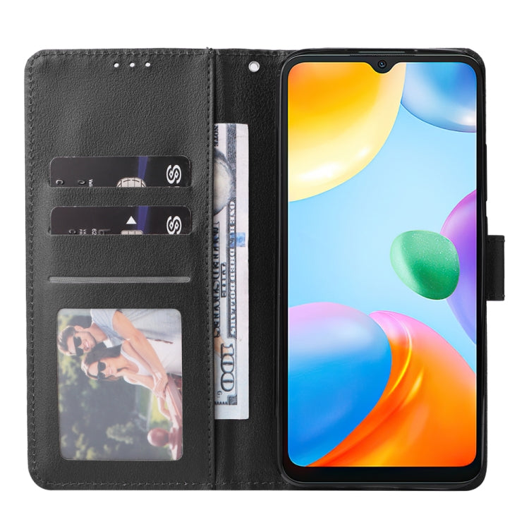 For Xiaomi Redmi 10C Multifunctional Horizontal Flip Leather Case with Three Card Slot(Black)