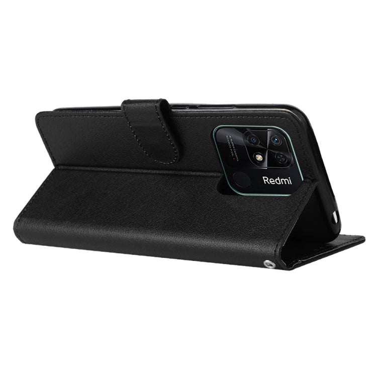 For Xiaomi Redmi 10C Multifunctional Horizontal Flip Leather Case with Three Card Slot(Black)