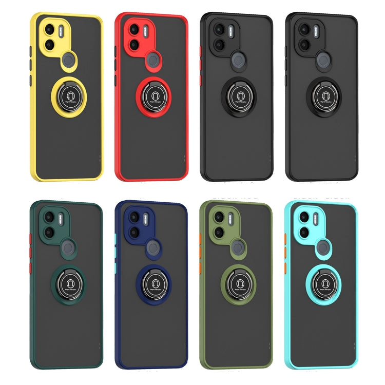 For Xiaomi Redmi A1+ Q Shadow 1 Series TPU + PC Phone Case with Ring(Yellow)